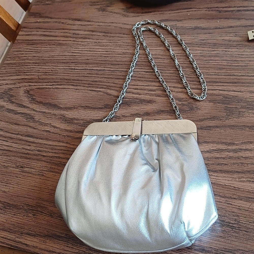 Andé | Shoulder/Hand bag Silver,EUC